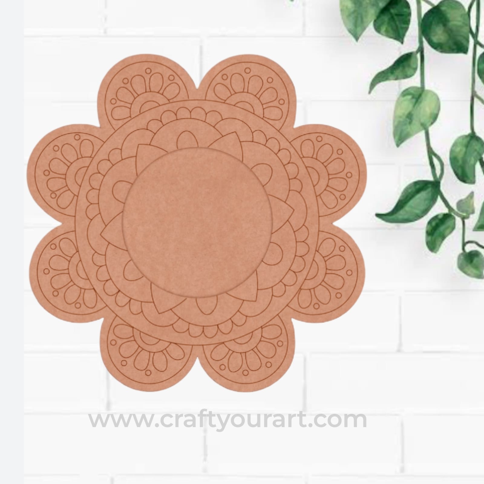 Mandala Diya Tealight Holder Pre Marked MDF Design 20