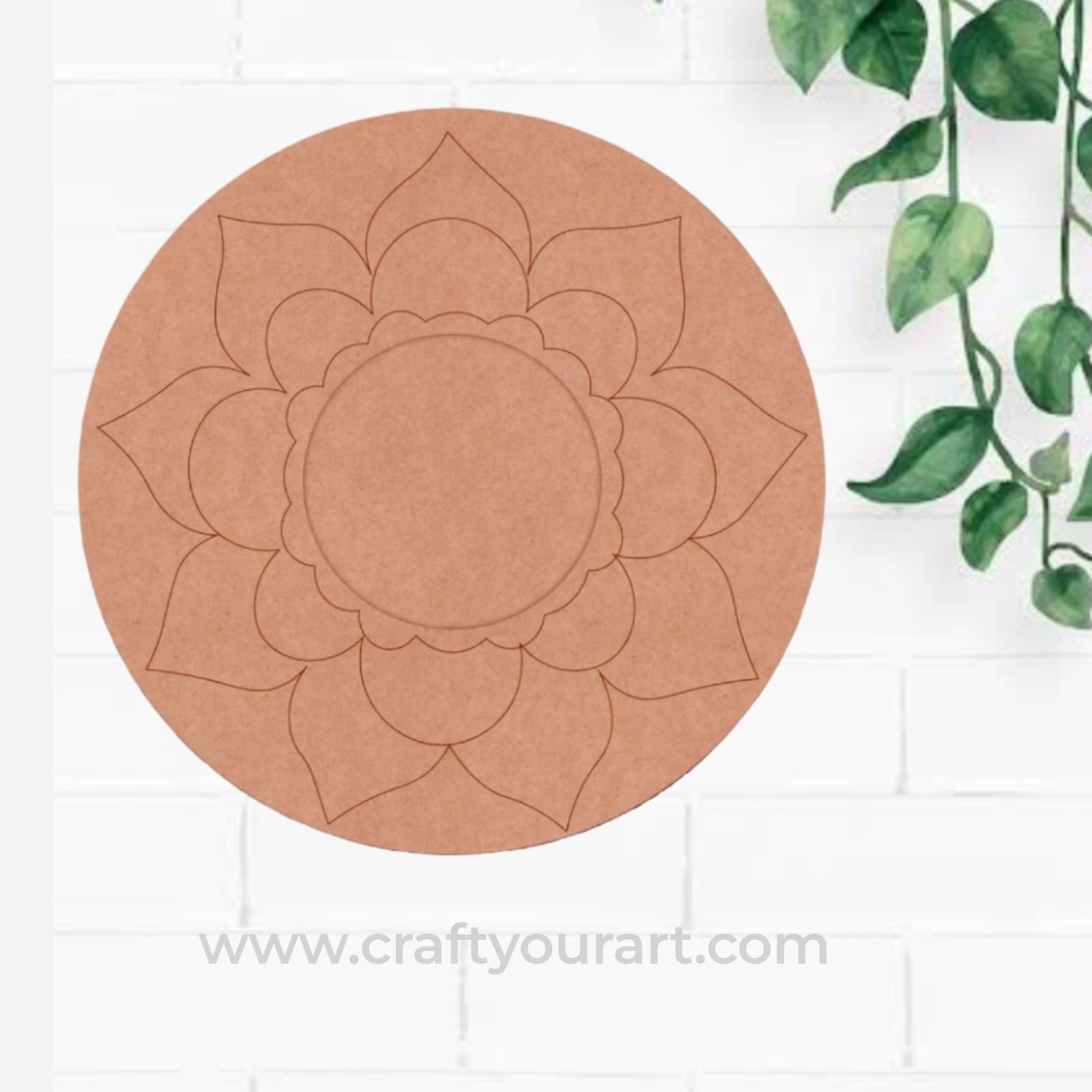 Mandala Diya Tealight Holder Pre Marked MDF Design 23