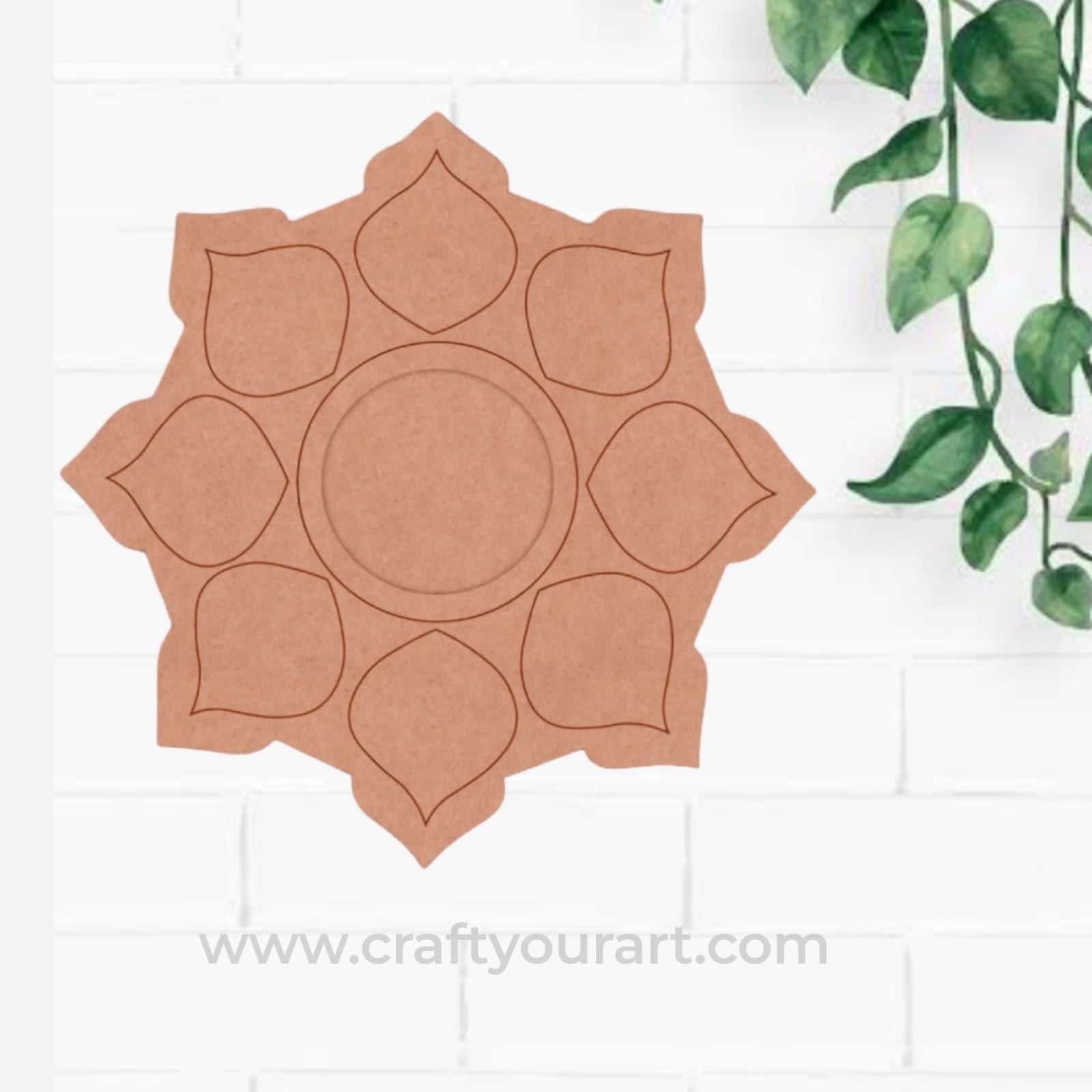 Mandala Diya Tealight Holder Pre Marked MDF Design 24