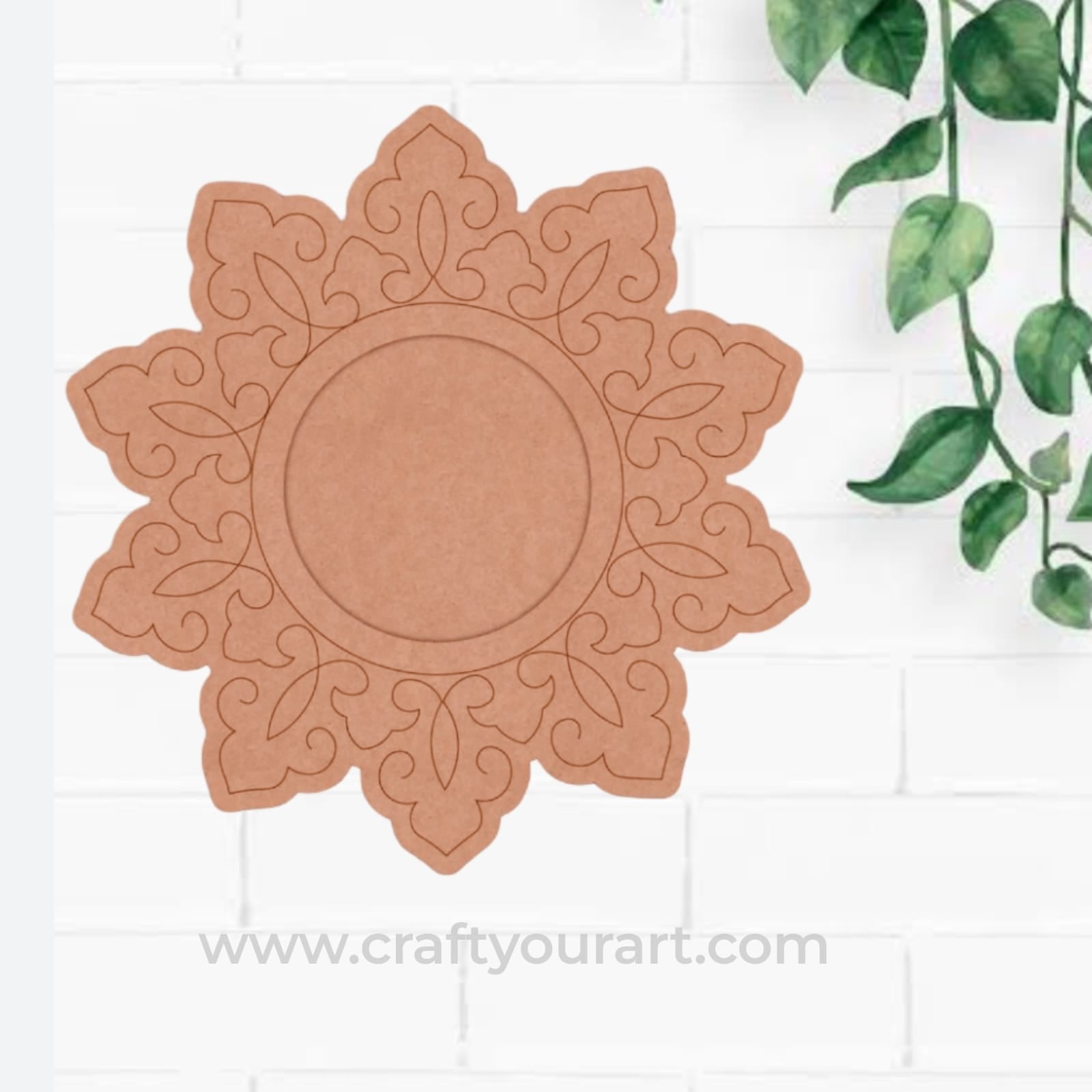 Mandala Diya Tealight Holder Pre Marked MDF Design 25