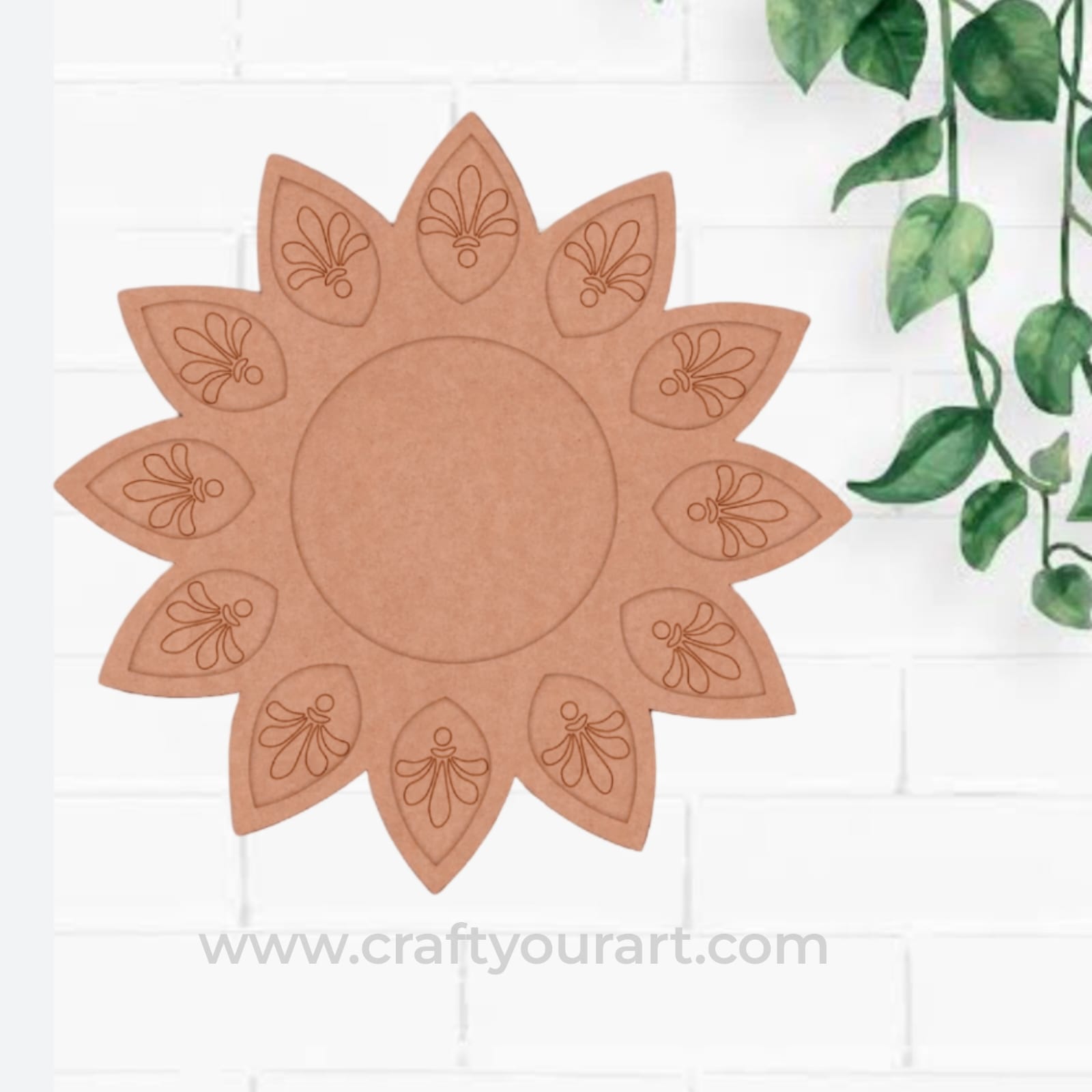Mandala Diya Tealight Holder Pre Marked MDF Design 27