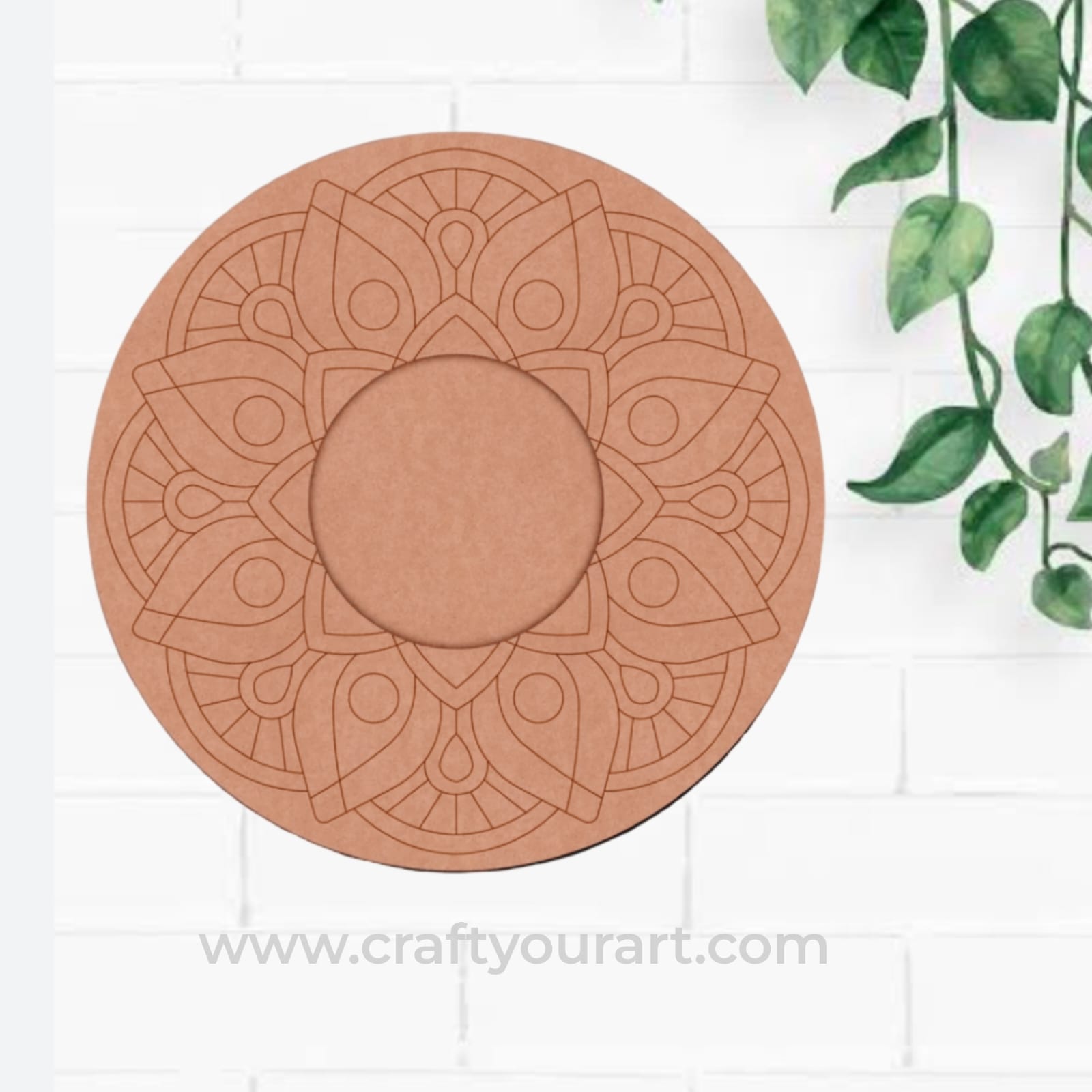 Mandala Diya Tealight Holder Pre Marked MDF Design 3