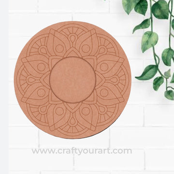 Mandala Diya Tealight Holder Pre Marked MDF Design 3