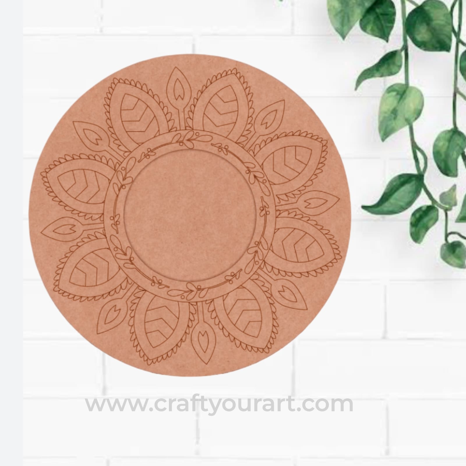 Mandala Diya Tealight Holder Pre Marked MDF Design 33
