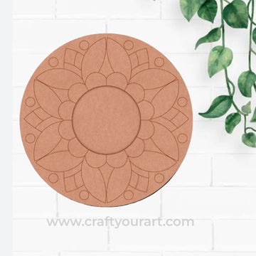 Mandala Diya Tealight Holder Pre Marked MDF Design 5