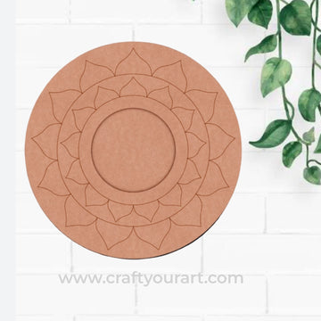 Mandala Diya Tealight Holder Pre Marked MDF Design 7