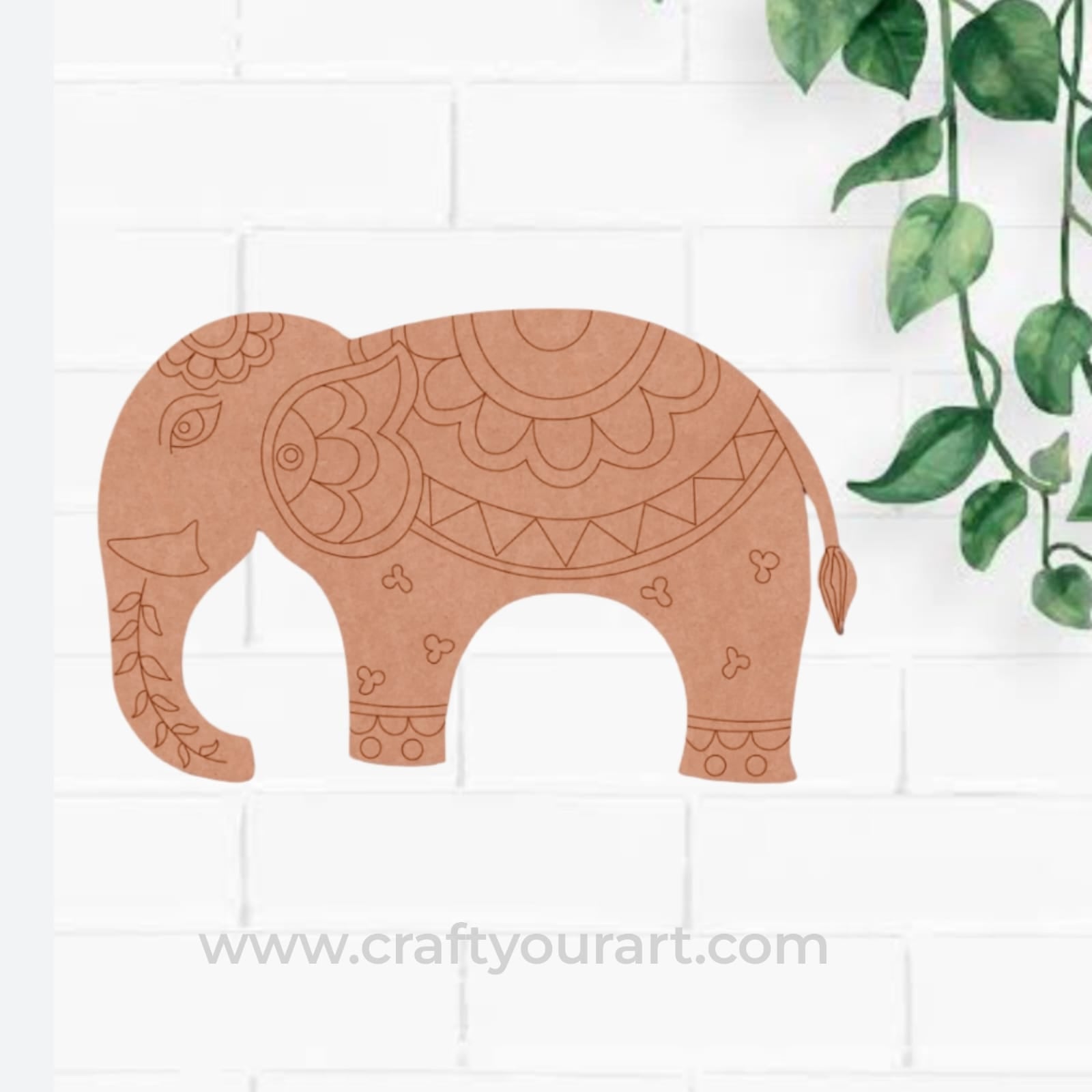 Mandala Elephant Pre Marked MDF Design 1
