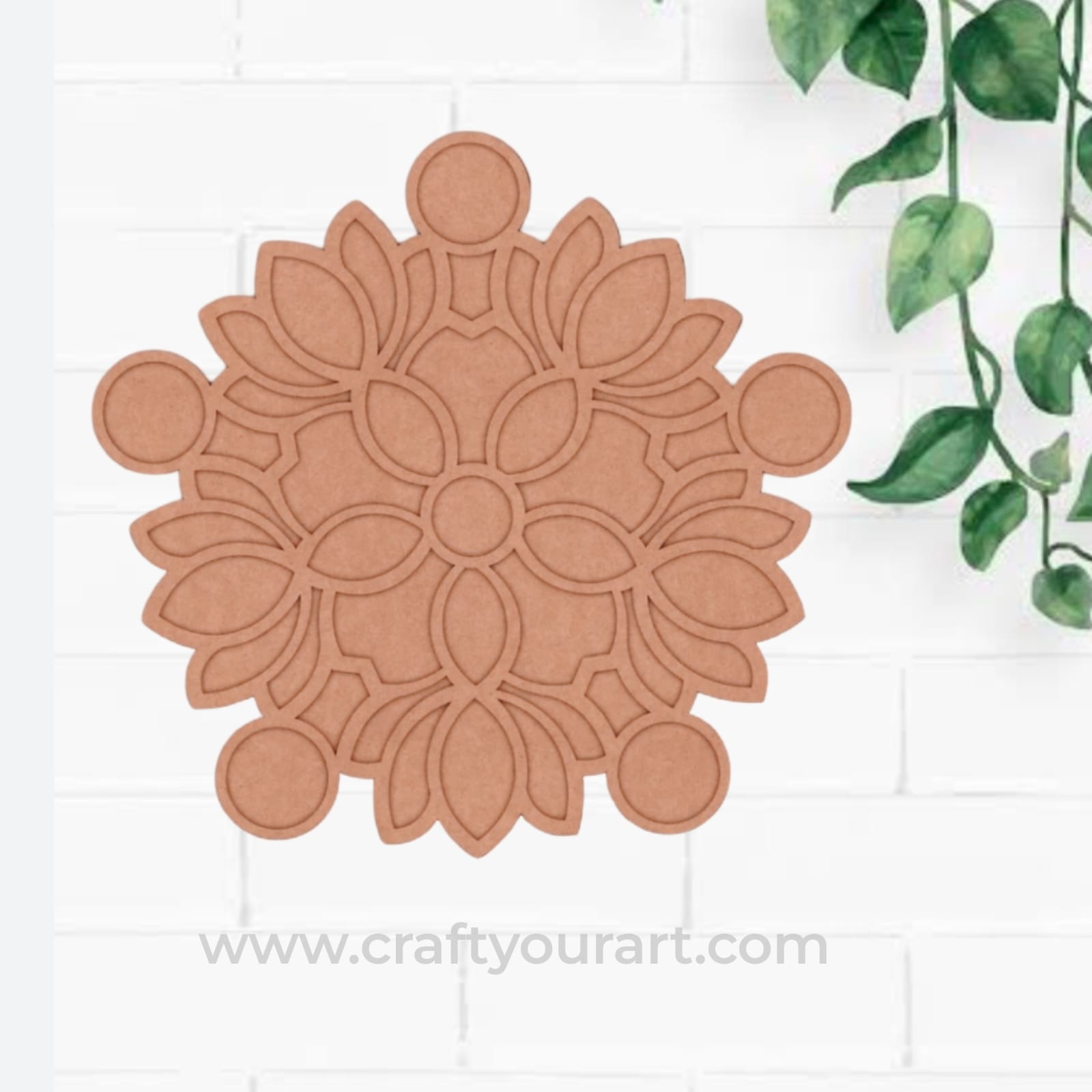 Mandala Lotus Rangoli Multiple Diya Tealight Holder MDF Design 1