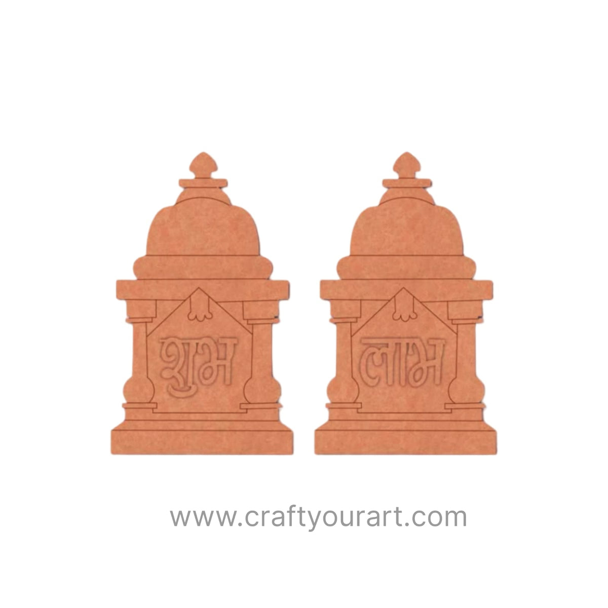 Mandir Shubh Labh Pre Marked Base MDF Design 30