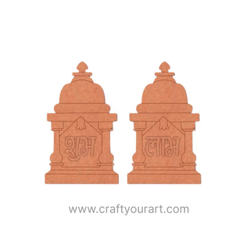 Mandir Shubh Labh Pre Marked Base MDF Design 30