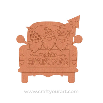 Merry Christmas Car Pre Marked MDF Design 1