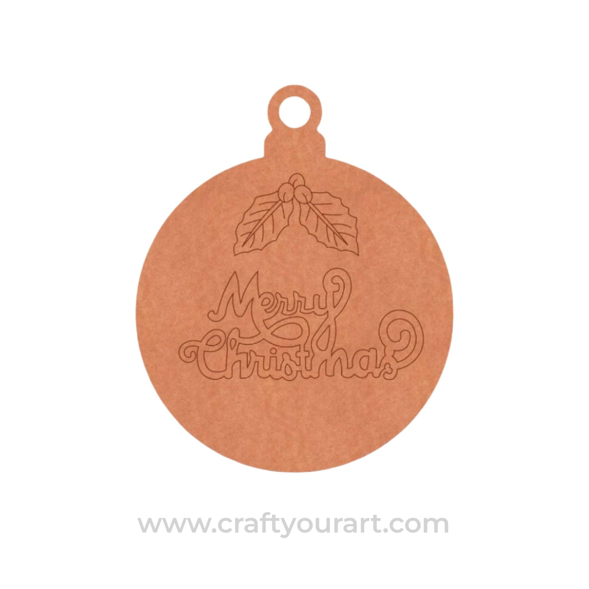 Merry Christmas Ornament Pre Marked MDF Design 1