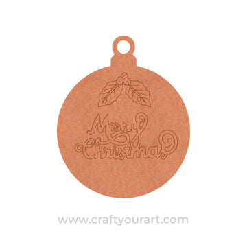 Merry Christmas Ornament Pre Marked MDF Design 1