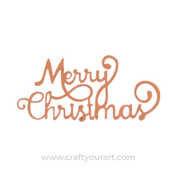 Merry Christmas Text Cutout MDF Design 1