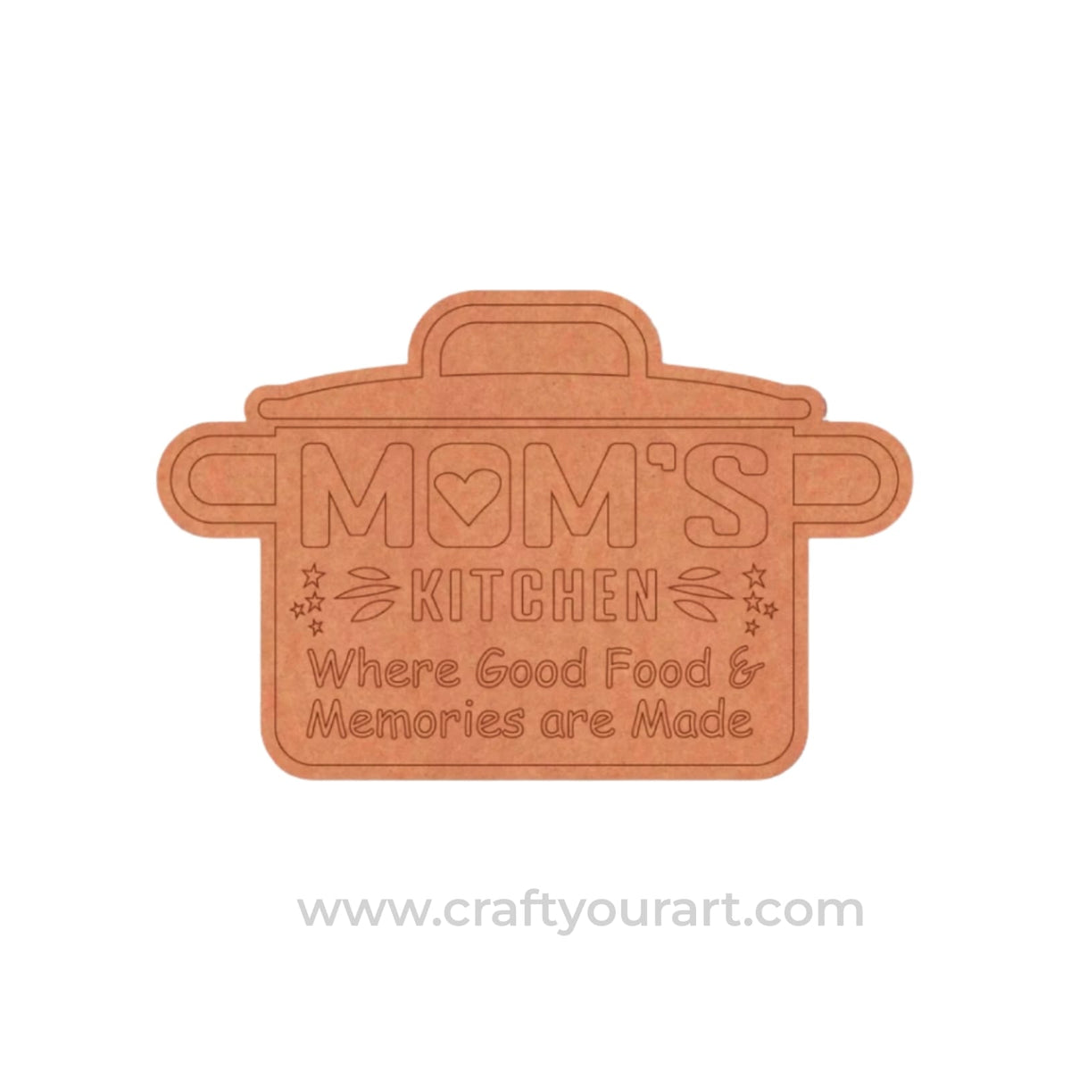 Mom's Kitchen Cooker Pre Marked Text Base MDF Design 1