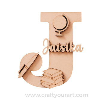 Monogram with Name & Embellishments MDF Design 1
