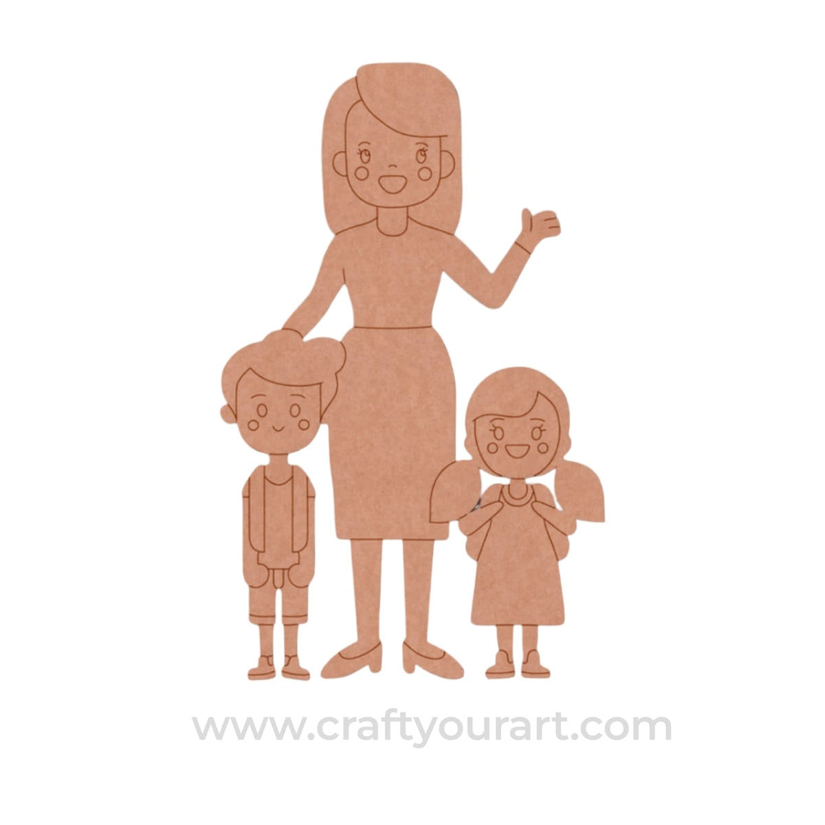 Mother With Children Pre Marked MDF Design 1