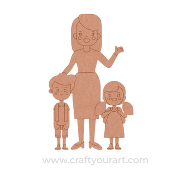 Mother With Children Pre Marked MDF Design 1