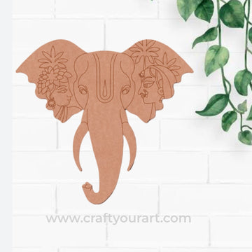 Mughal Elephant Pre Marked Base MDF Design 1