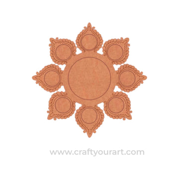 Multiple Diya Tealight Holder Pre Marked MDF Design 3