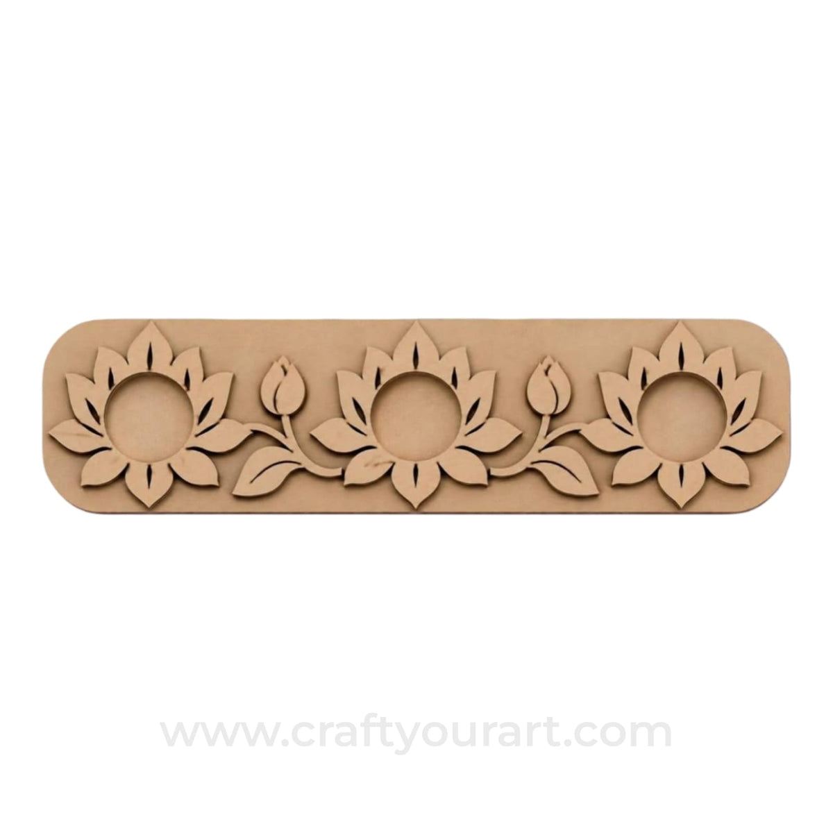 Multiple Floral Diya Tealight Holder Pre Marked MDF Design 1
