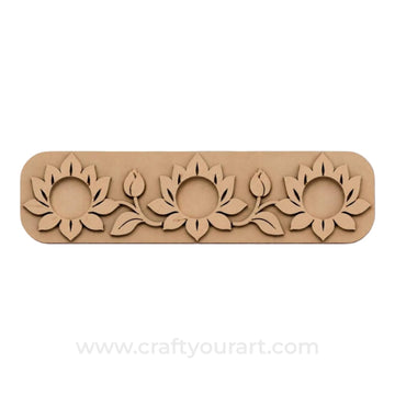 Multiple Floral Diya Tealight Holder Pre Marked MDF Design 1