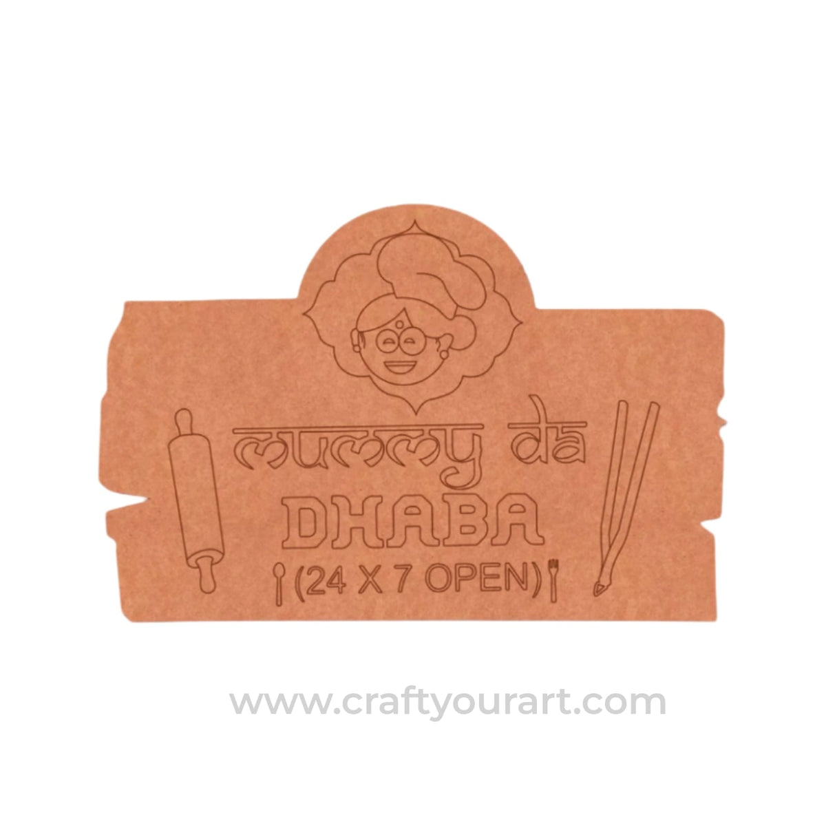 Mummy Da Dhaba Pre Marked Base MDF Design 1