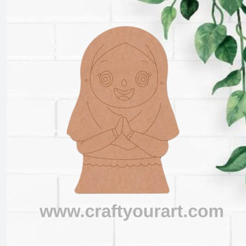 Muslim Girl Pre Marked MDF Design 8