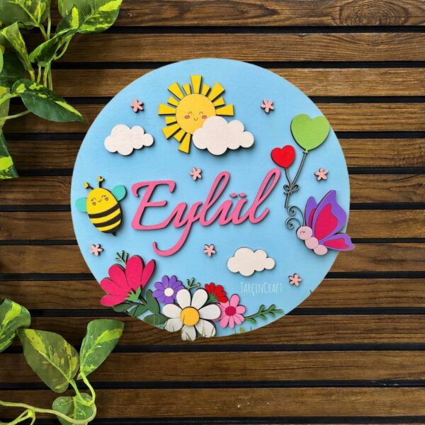 Nature Theme Nameplate MDF Design 1