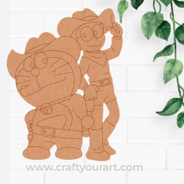 Nobita And Doraemon Pre Marked MDF Design 2