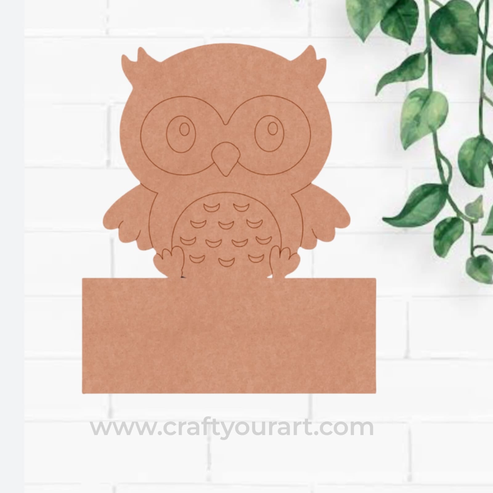 Owl Nameplate Pre Marked MDF Design 1
