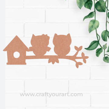 Owls Nameplate Cutout MDF Design 1