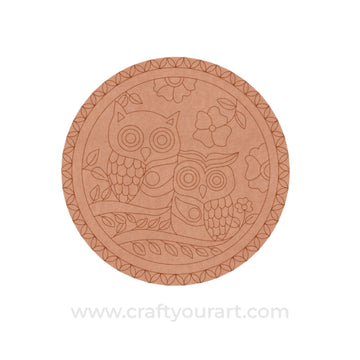 Owls Pre Marked Round MDF Design 1