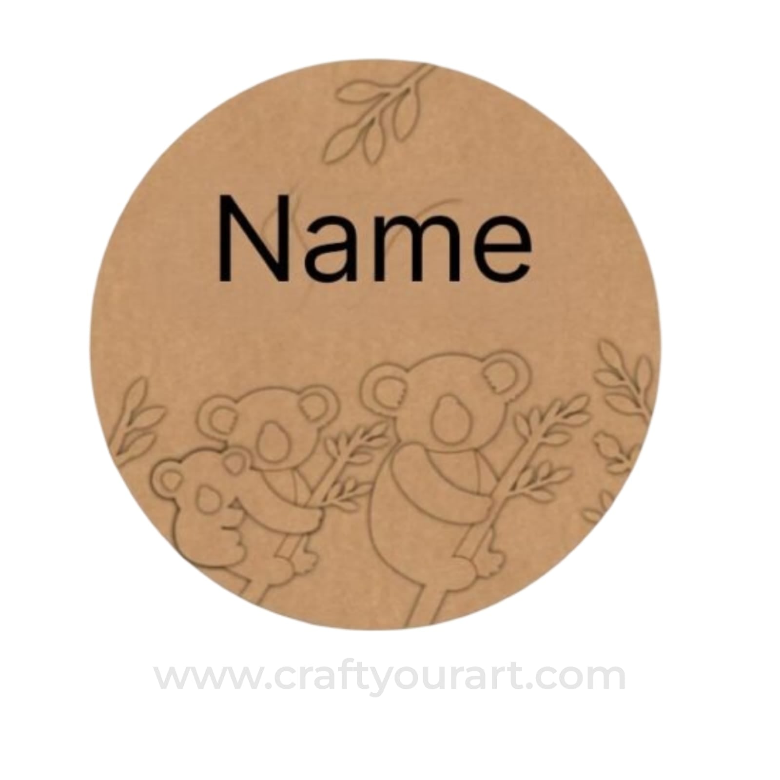 Panda Nameplate MDF Design 1