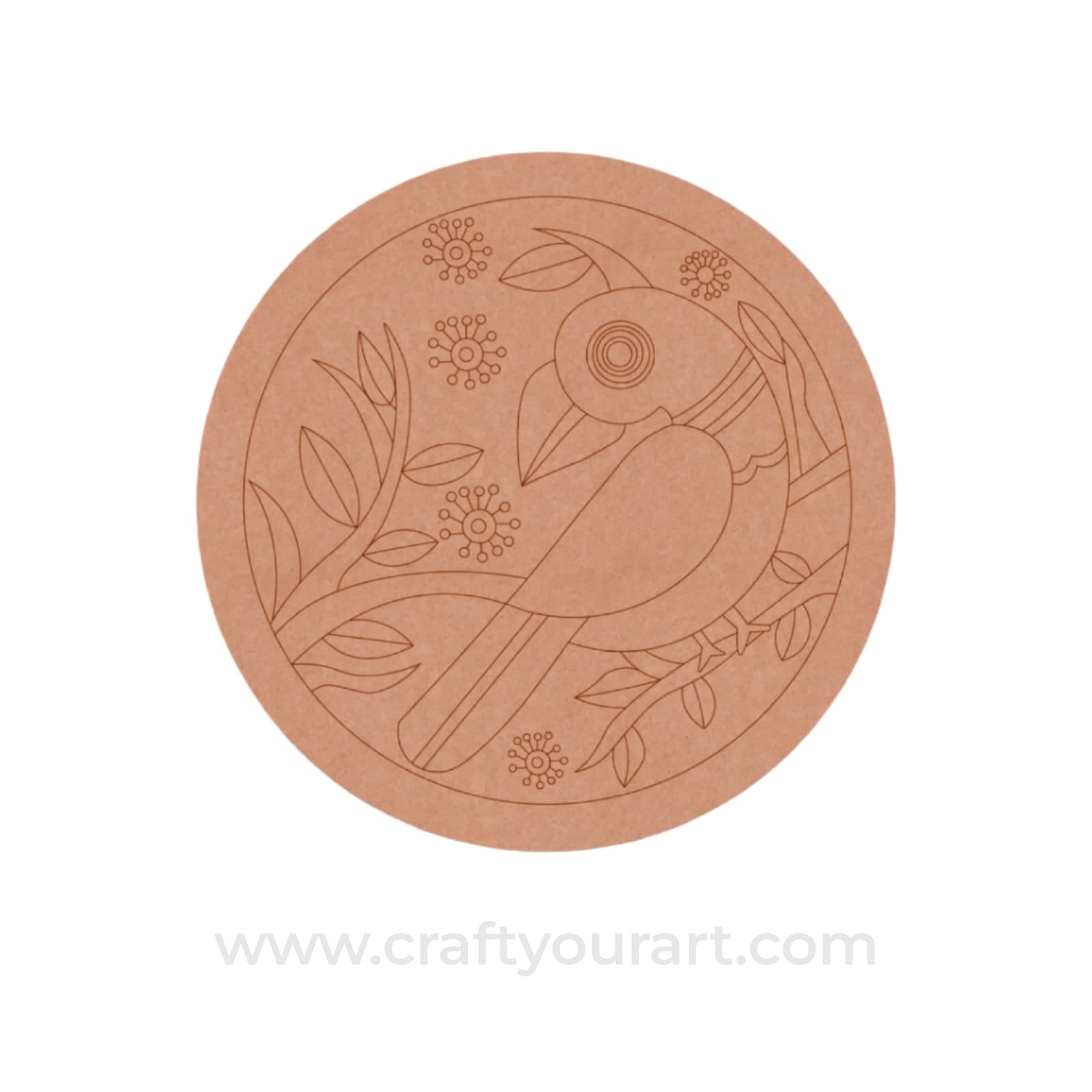Parrot Pre Marked Round MDF Design 2
