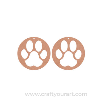 Paw Earrings MDF Design 1