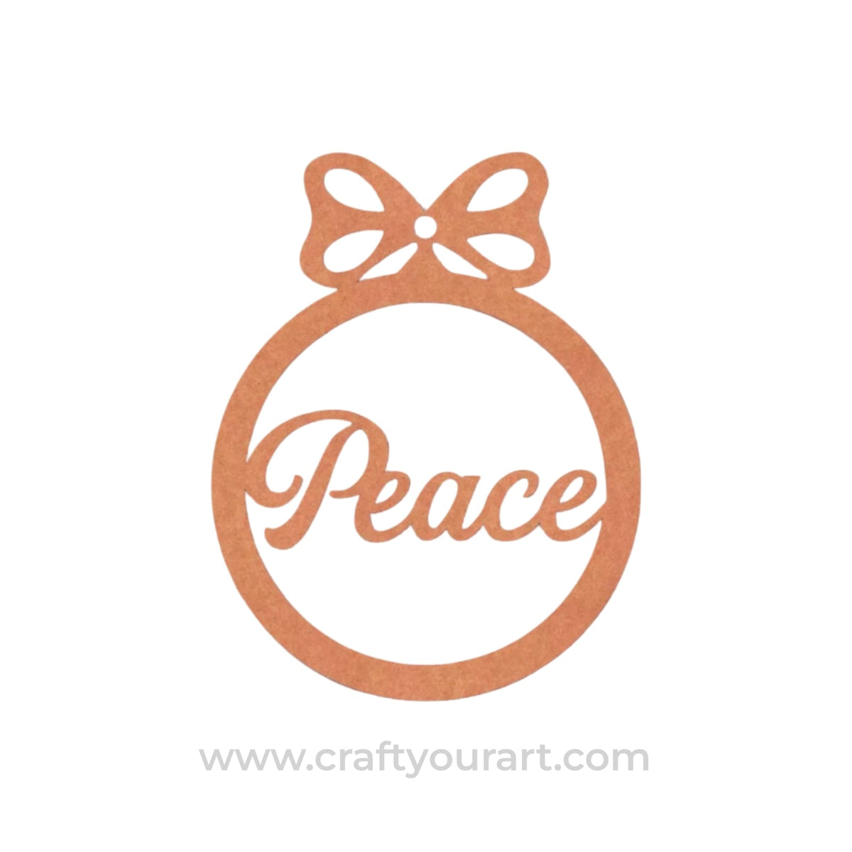 Peace Christmas Ornament Cutout MDF Design 1