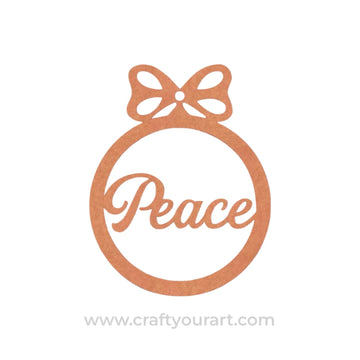 Peace Christmas Ornament Cutout MDF Design 1