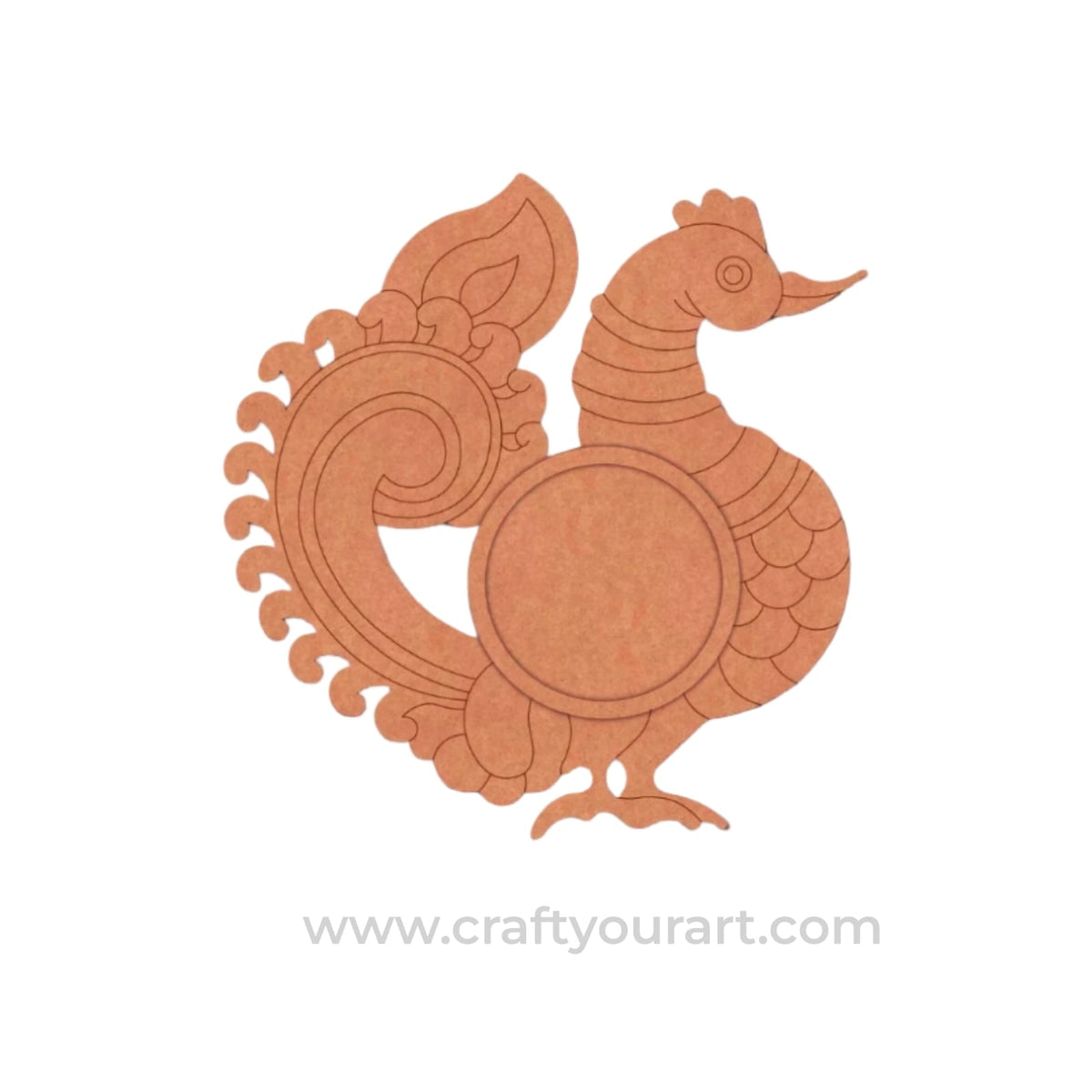 Peacock Diya Tealight Holder Pre Marked MDF Design 10