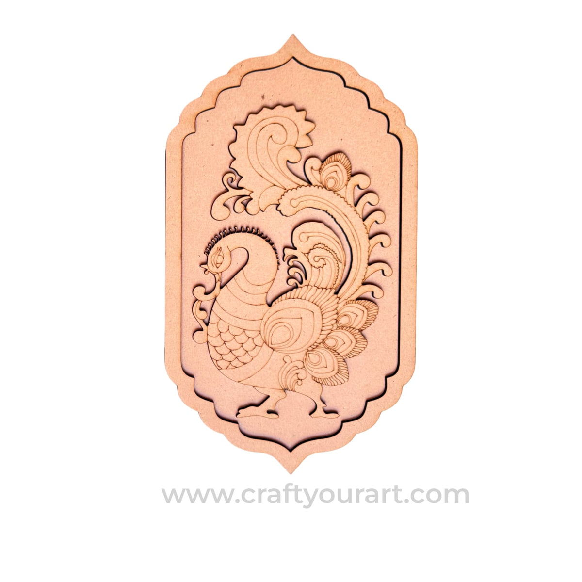 Peacock Jharokha Pre Marked MDF Design 1