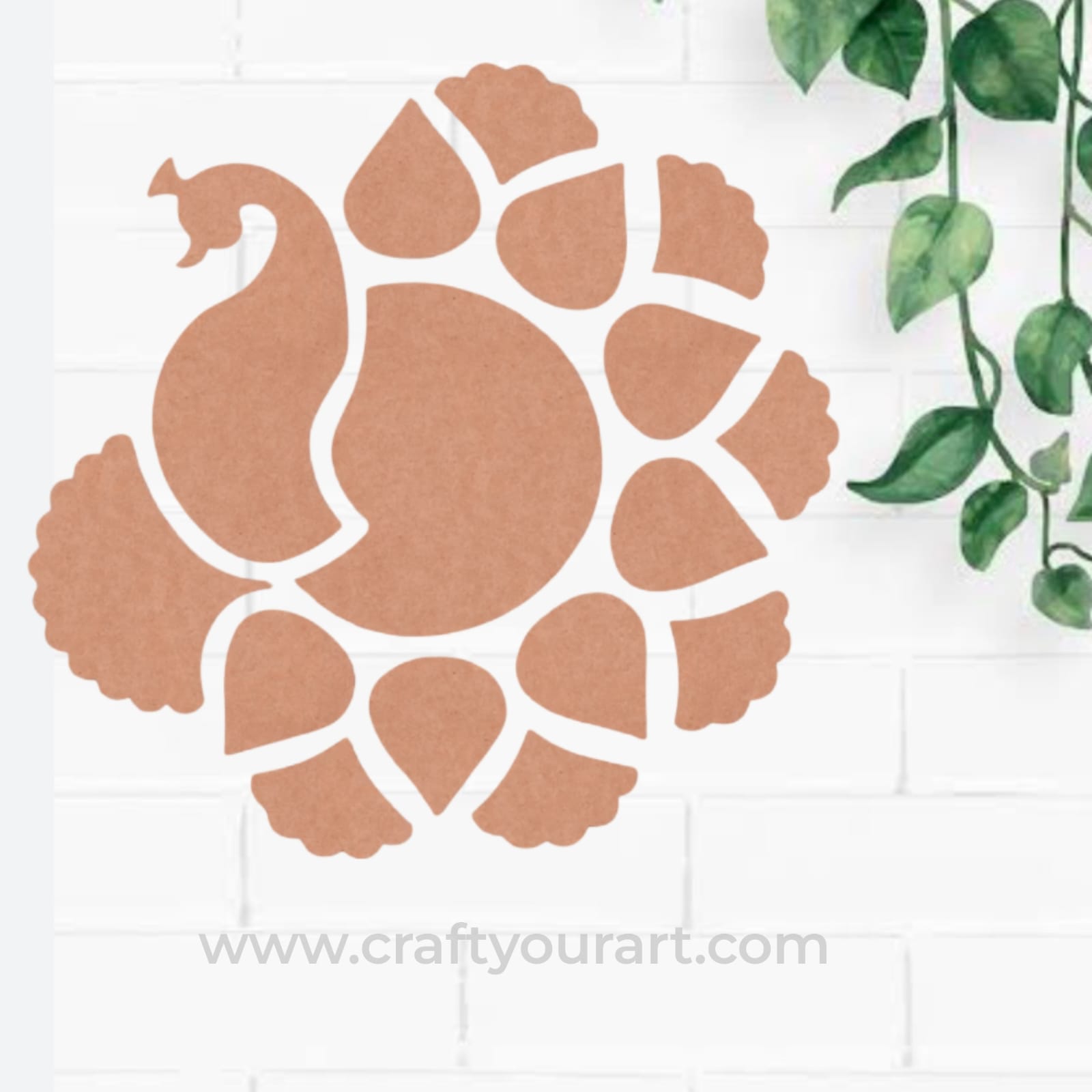 Peacock Rangoli Cutout MDF Design 1