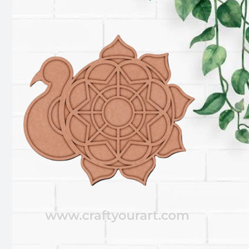 Peacock Reusable Rangoli Base MDF Design 2
