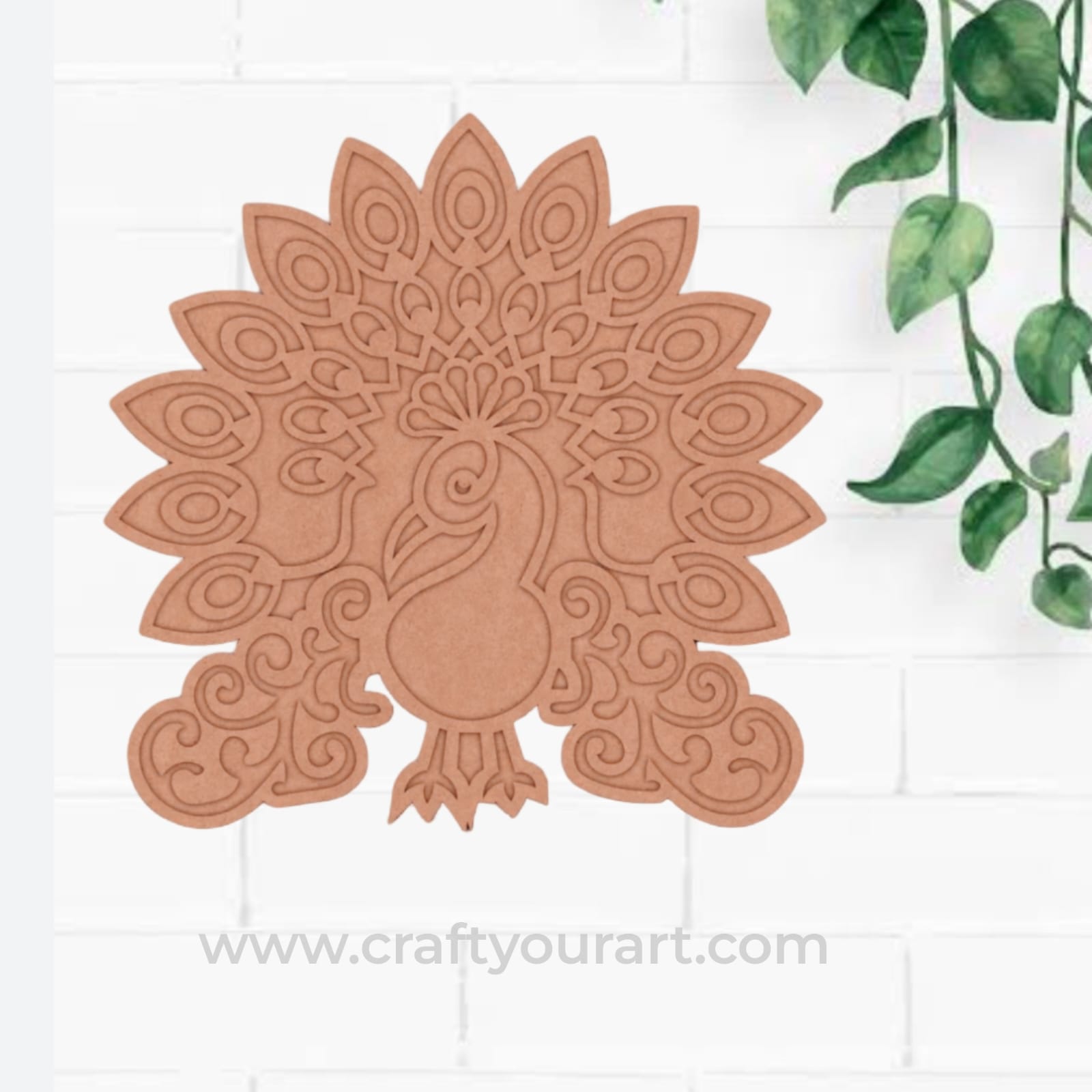 Peacock Reusable Rangoli Base MDF Design 3
