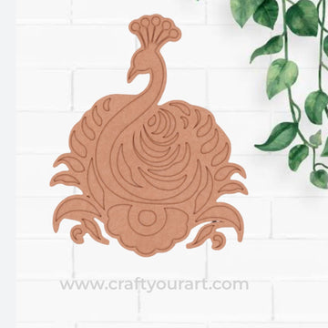 Peacock Reusable Rangoli Base MDF Design 4