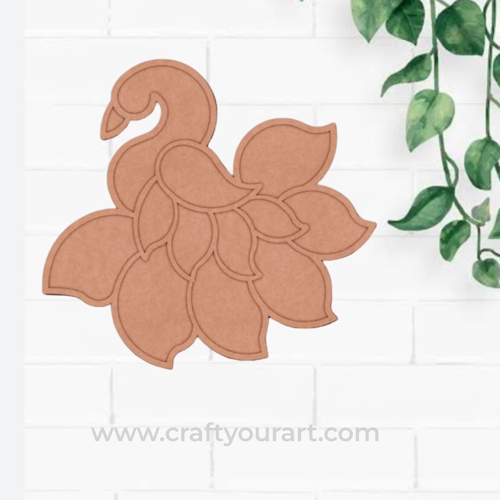 Peacock Reusable Rangoli Base MDF Design 5