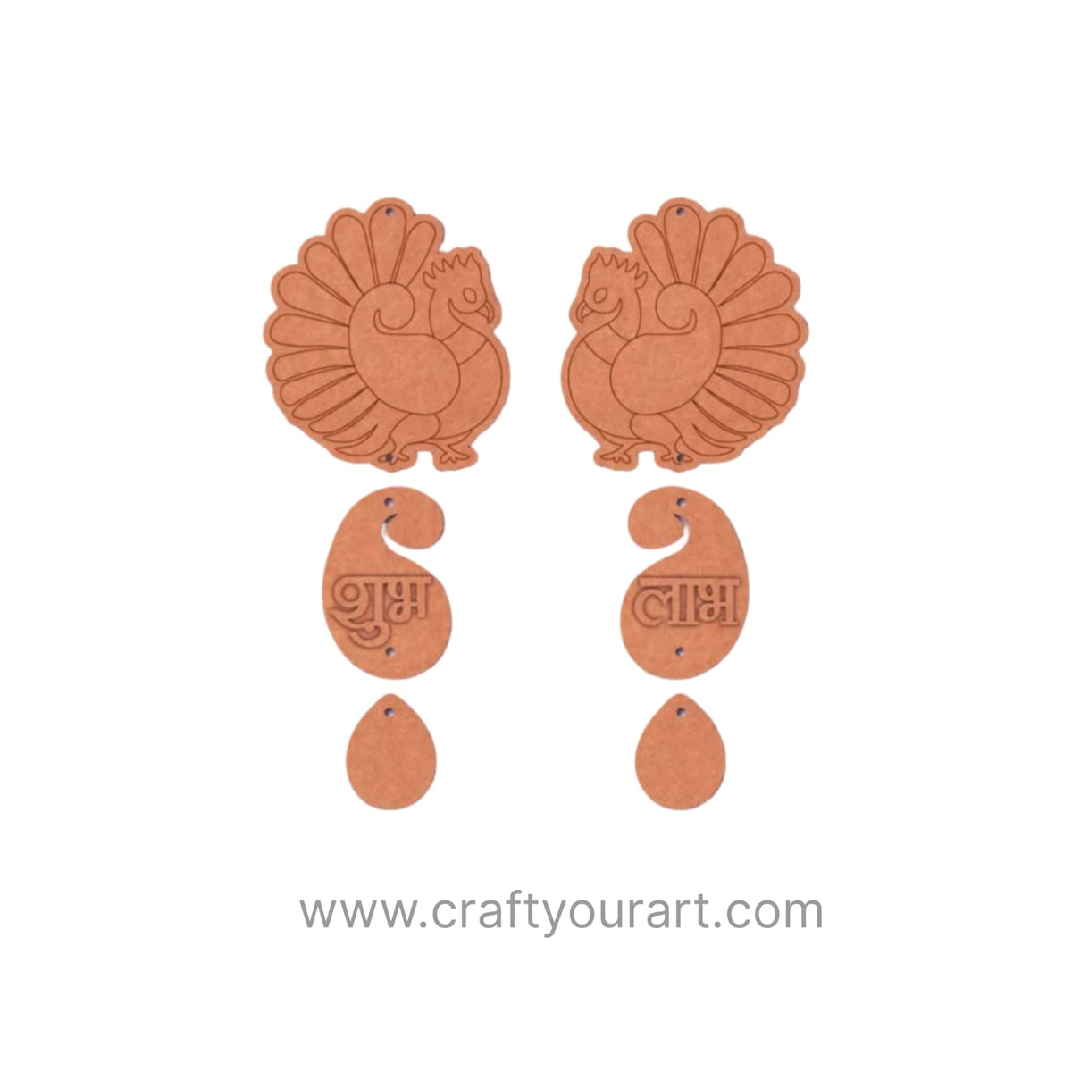 Peacocks Shubh Labh Pre Marked Base MDF Design 10