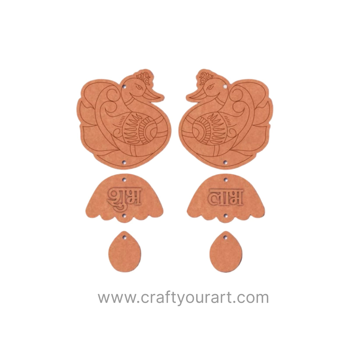 Peacocks Shubh Labh Pre Marked Base MDF Design 12