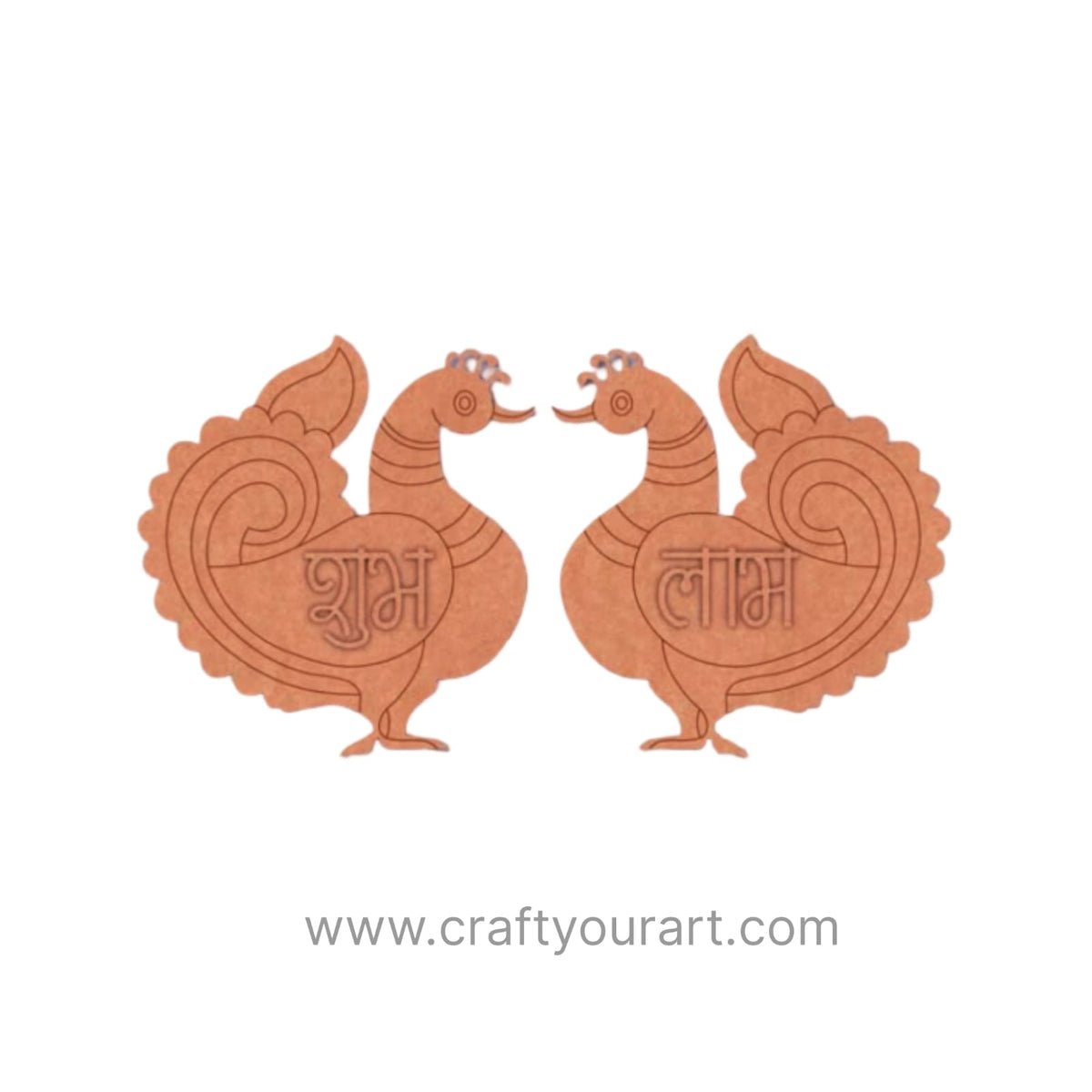 Peacocks Shubh Labh Pre Marked Base MDF Design 25