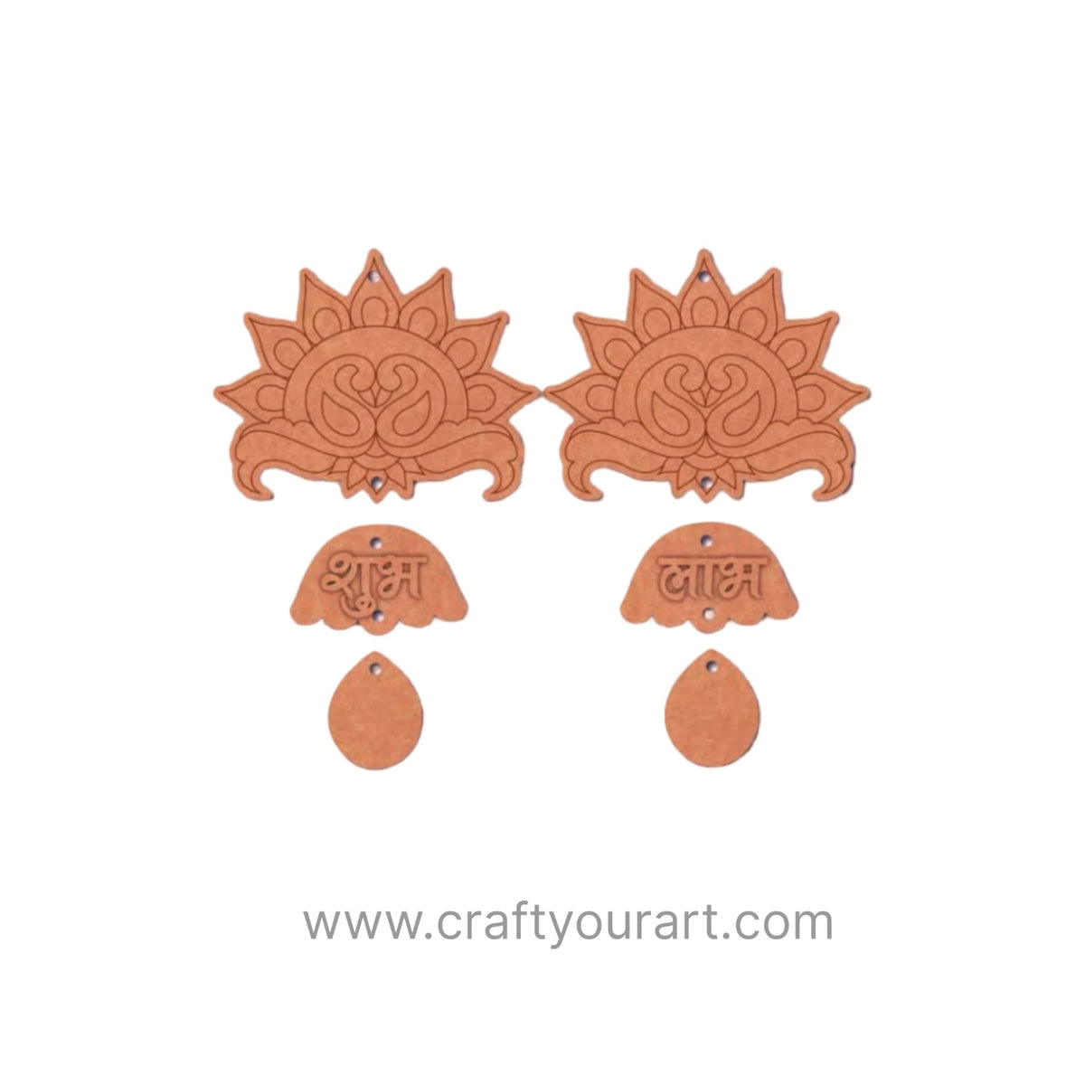 Peacocks Shubh Labh Pre Marked Base MDF Design 7