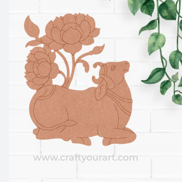 Pichwai Cow And Lotus Pre Marked MDF Design 20
